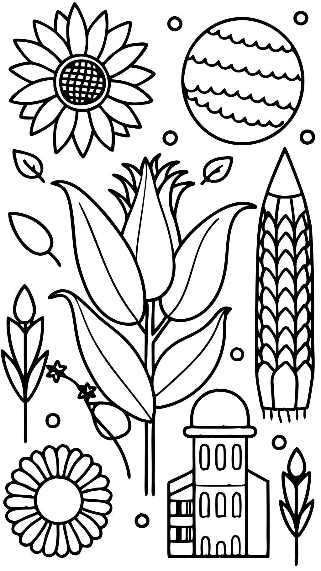 seeds coloring page farming